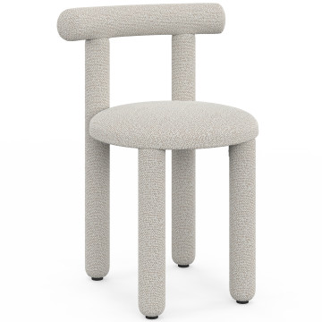 Chaises Rania tissu bouclette crème - lot de 2