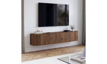 Meuble TV suspendu Elora effet noyer 180cm