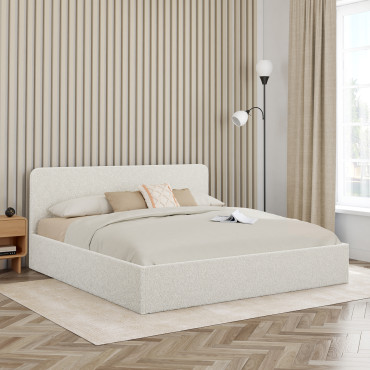 Lit coffre Louise 180x200cm tissu bouclette