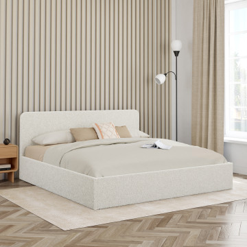 Lit coffre Louise 180x200cm tissu bouclette