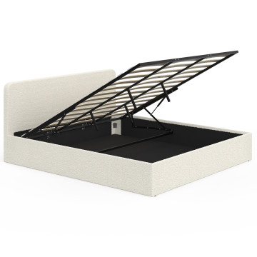 Lit coffre Louise 180x200cm tissu bouclette