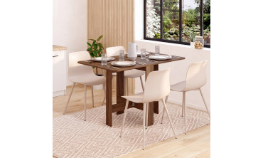 Table à manger dépliable Andy effet noyer