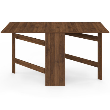 Table à manger dépliable Andy avec rangement effet noyer
