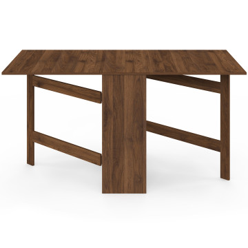 Table à manger dépliable Andy avec rangement effet noyer