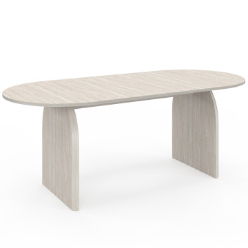 Table à manger extensible Japandi 160-200cm effet travertin