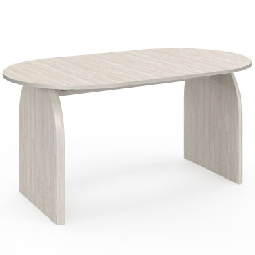 Table à manger extensible Japandi 160-200cm effet travertin