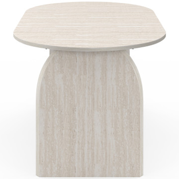 Table à manger extensible Japandi 160-200cm effet travertin
