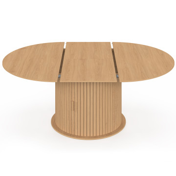 Table à manger ronde extensible Albane avec rangement Ø140-200cm