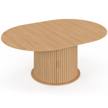 Table à manger ronde extensible Albane avec rangement Ø140-200cm