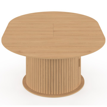 Table à manger ronde extensible Albane avec rangement Ø140-200cm