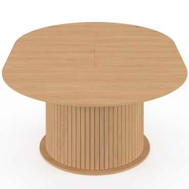 Table à manger ronde extensible Albane avec rangement Ø140-200cm