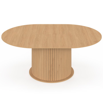Table à manger ronde extensible Albane avec rangement Ø140-200cm
