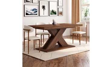 Table à manger extensible Alexia effet noyer 160-200cm