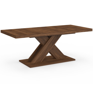 Table à manger extensible Alexia effet noyer 160-200cm
