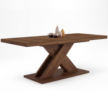 Table à manger extensible Alexia effet noyer 160-200cm