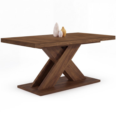 Table à manger extensible Alexia effet noyer 160-200cm