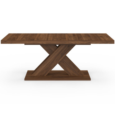 Table à manger extensible Alexia effet noyer 160-200cm