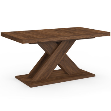 Table à manger extensible Alexia effet noyer 160-200cm