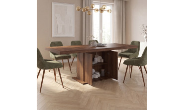 Table à manger extensible Tania effet noyer 160-200cm