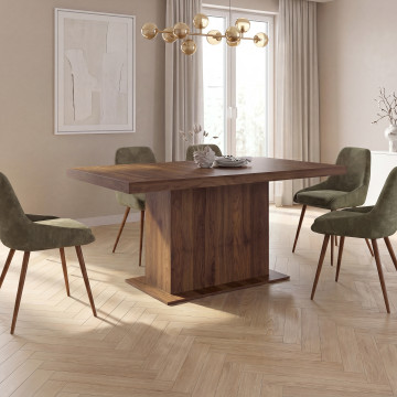 Table à manger extensible Tania effet noyer 160-200cm