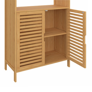 Armoire salle de bain Maya bambou 4 portes