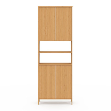 Armoire salle de bain Maya bambou 4 portes