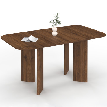 Table à manger extensible Cassia 160-200cm effet noyer