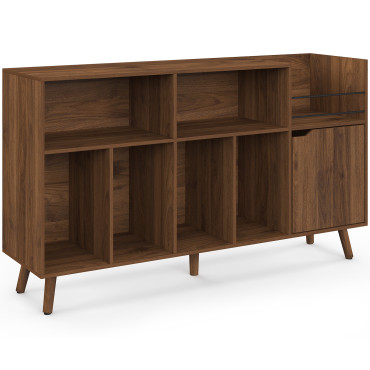Meuble vinyles Sanza effet noyer 130cm