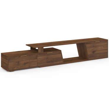 Meuble TV extensible Livona effet noyer 180-270cm