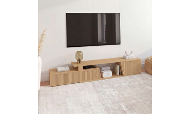 Meuble TV extensible Livona effet lattes 180-270cm