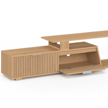 Meuble TV extensible Livona effet lattes 180-270cm