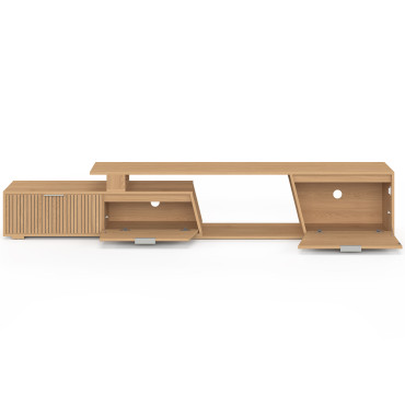 Meuble TV extensible Livona effet lattes 180-270cm