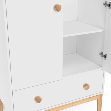 Armoire pour enfant Bella 2 portes effet hêtre et blanc