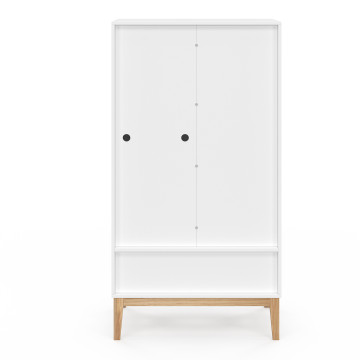 Armoire pour enfant Bella 2 portes effet hêtre et blanc