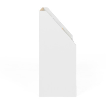 Meuble bibliothèque enfant Mia sur roulettes effet hêtre et blanc