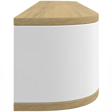 Console suspendue Elora 1 porte effet hêtre et blanc