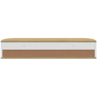 Console suspendue Elora 1 porte effet hêtre et blanc
