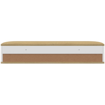 Console suspendue Elora 1 porte effet hêtre et blanc