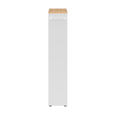 Etagère range épices à roulettes blanc et bois