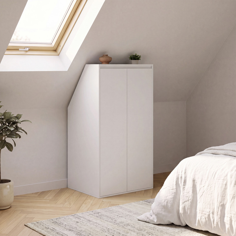 Armoire sous pente Tom 2 portes blanches