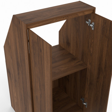 Armoire sous pente Tom 2 portes effet noyer