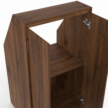 Armoire sous pente Tom 2 portes effet noyer