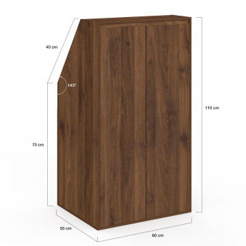 Armoire sous pente Tom 2 portes effet noyer