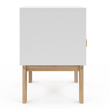 Table de chevet enfant Bella effet hêtre et blanc