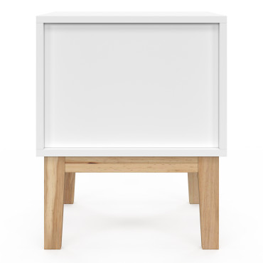 Table de chevet enfant Bella effet hêtre et blanc