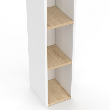 Commode à langer Aurore 3 tiroirs effet hêtre et blanc