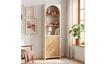 Etagère Athéna avec placards beige et bois