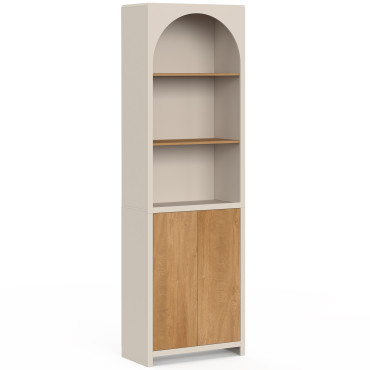 Etagère Athéna avec placards beige et bois