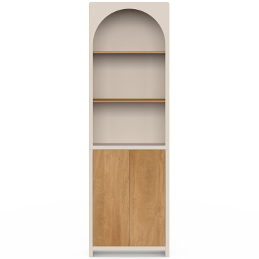 Etagère Athéna avec placards beige et bois