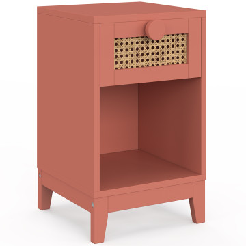Table de chevet enfant Adèle cannage et vieux rose